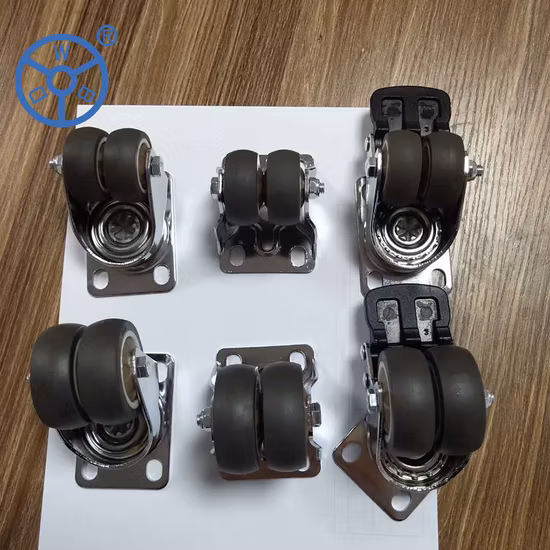 Wbd Manufacturer 38 mm 50 mm Brown Office Caster 2 Inch Wheel TPR Twin Furniture Castor