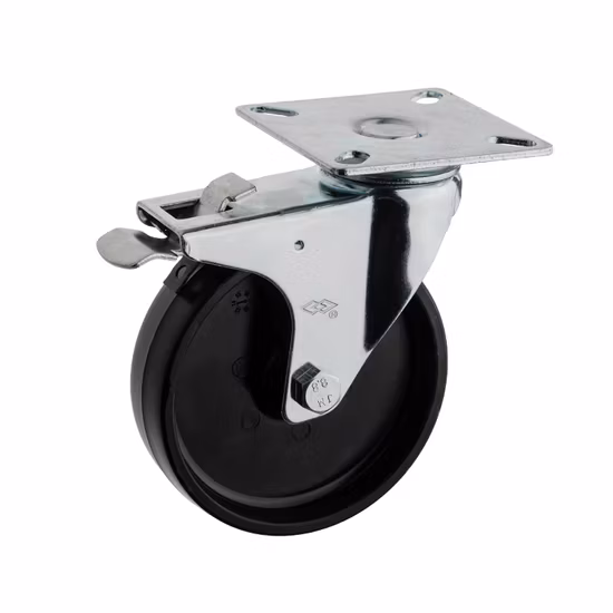 Black Plastic Fixed Type Instrumental Caster
