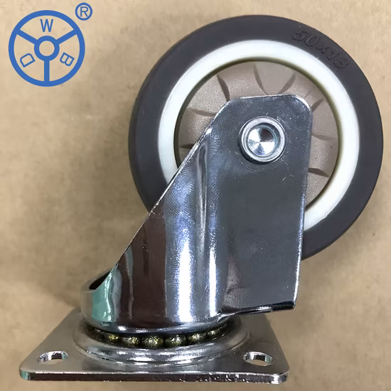 Wbd Manufacturer 38 mm 50 mm Brown Office Caster 2 Inch Wheel TPR Twin Furniture Castor