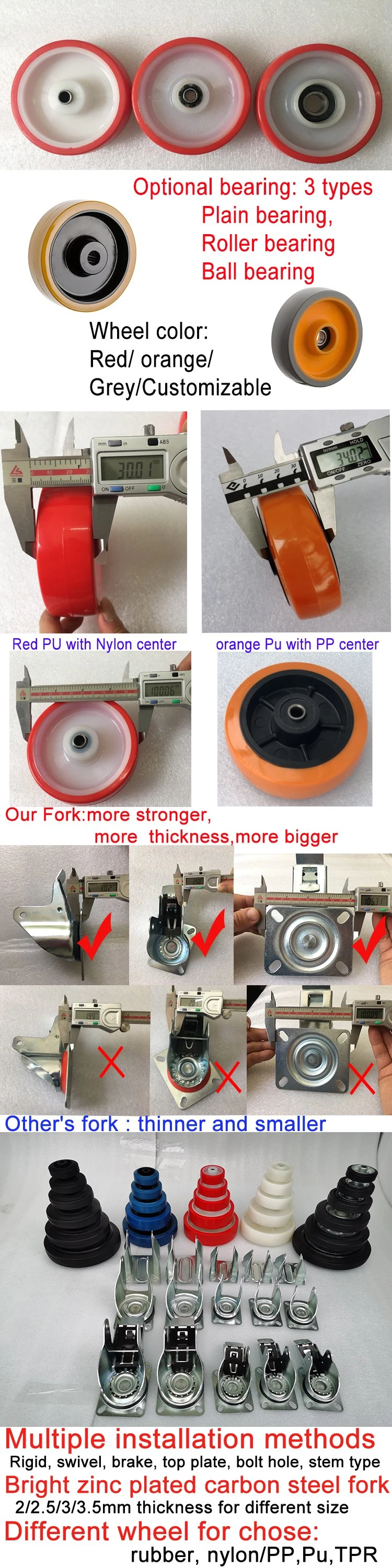 160mm European Type Industrial Caster Wheel