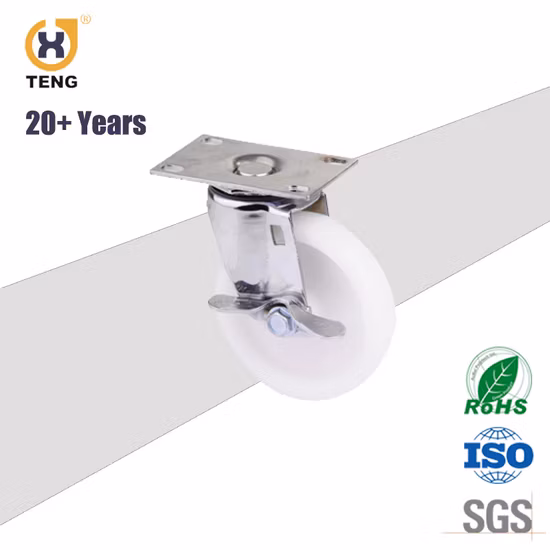 China Factory OEM Swivel Round Stem Nylon Industrial Caster Trolley Wheel