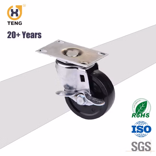 China Factory OEM Swivel Round Stem Nylon Industrial Caster Trolley Wheel