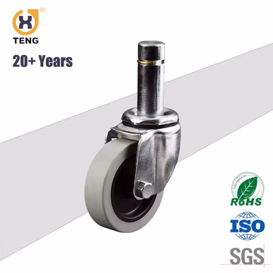 China Factory OEM Swivel Round Stem Nylon Industrial Caster Trolley Wheel