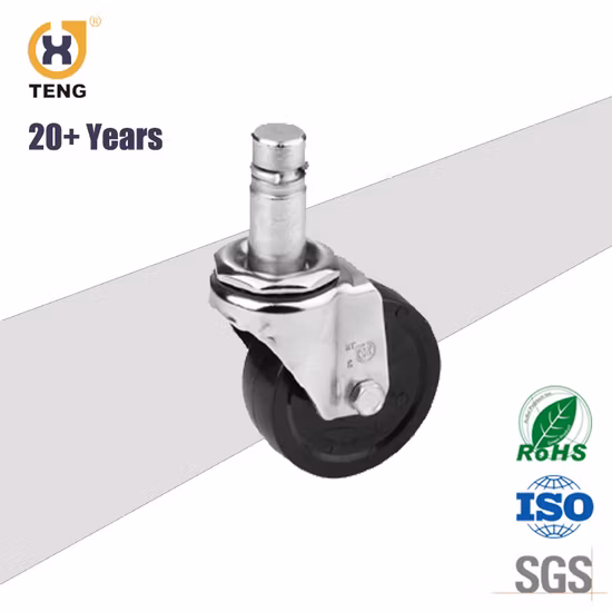 China Factory OEM Swivel Round Stem Nylon Industrial Caster Trolley Wheel