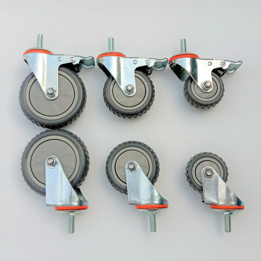 Light Duty Type Industrial Usage Galvanized Plate Threaded Stem Caster