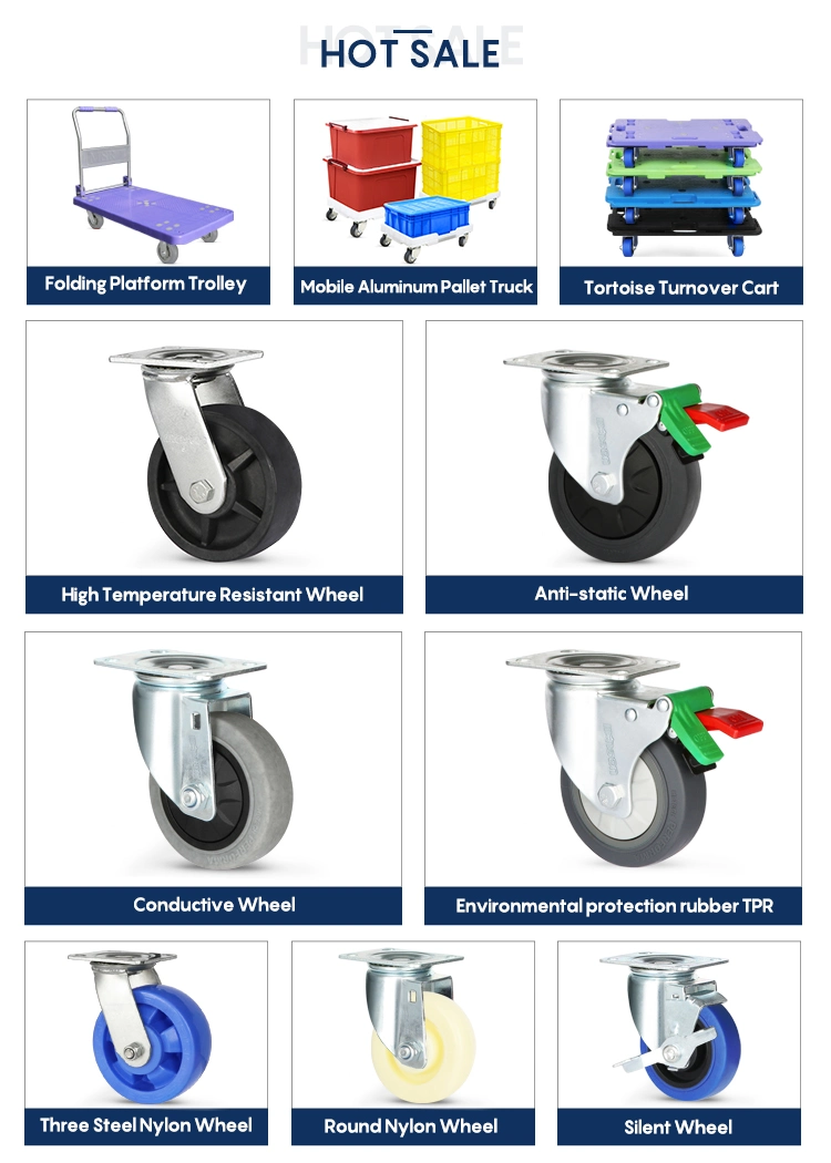 European Industrial Brake Top Plate Caster with PP Wheel