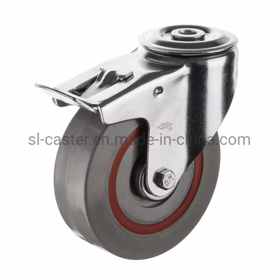 4" Bolt Hole with Brake European Type Industrial Caster (G102-51D100X33S)