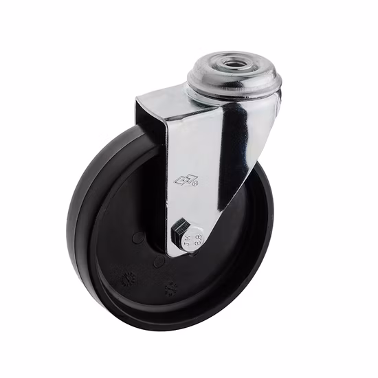 Rueda instrumental de tipo fijo de plástico negro