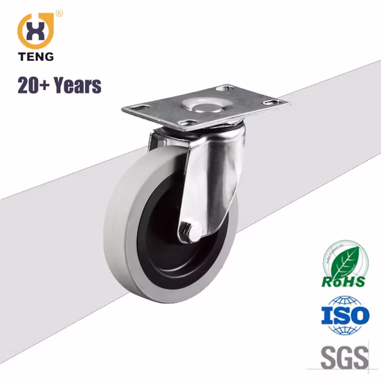 Rueda industrial de nylon de la carretilla de la rueda del eje redondo del eslabón giratorio del OEM de la fábrica de China